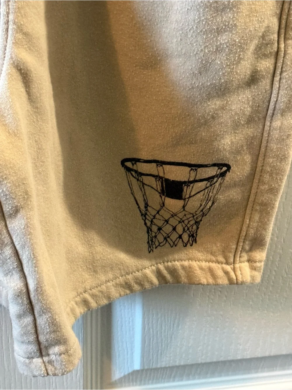 Old Navy Beige Basketball Graphic Kids Sweat Shorts